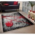 Terreno 5 x 7 ft. Modern Jersey Collection Abstract Stylish Stain Resistant Floor Rug, Black & Gray TE2586242